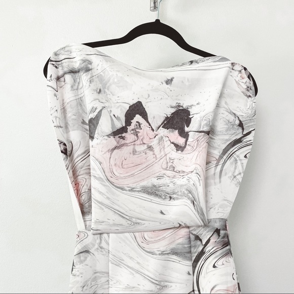 ASOS Open Top Marble Print Exposed Scuba Midi Dress Size 2 - Picture 8 of 12